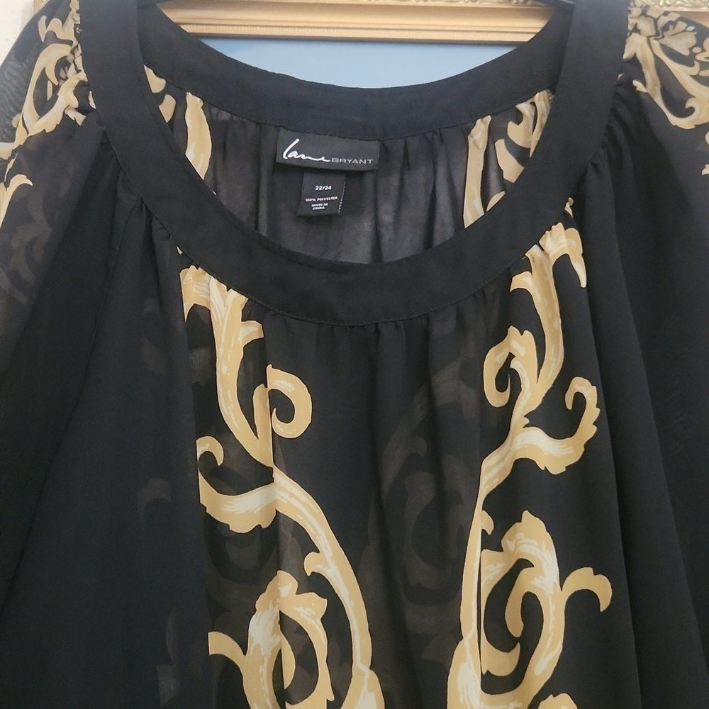 Elegant Black and Gold Women's Top Lane Bryant 22 / 24 Classic Career - Picture 3 of 8